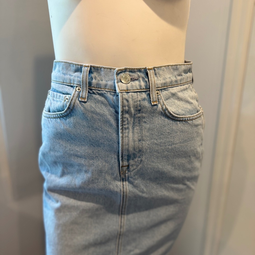 GRLFRND The Amara Maxi Pencil Skirt Back Slit Denim | Size 24 - Picture 4 of 12